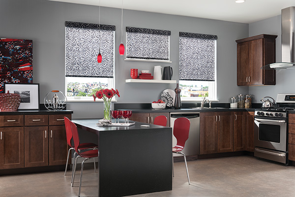 Roller Shades with Motorized Lift and Cassette Valance